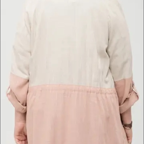 Blu Pepper Tan and Pink Linen Jacket - Picture 5 of 5